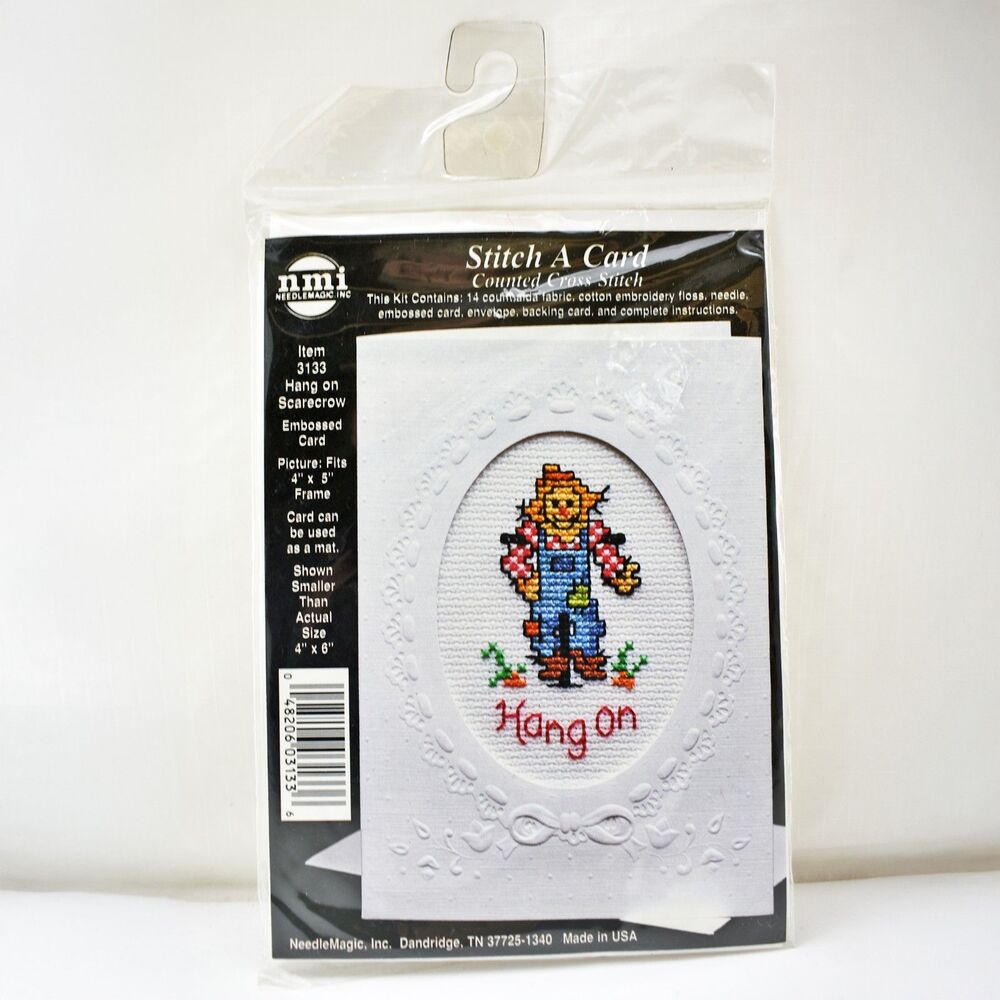 Hang On Scarecrow Stitch A Card Counted Cross Stitch Kit NeedleMagic 3133 Sealed